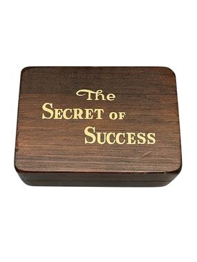 Wooden Keepsake Box "The Secret of Success" - Dark Brown with Gold Lettering